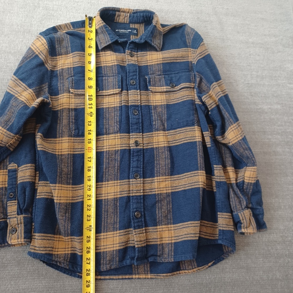 Abercrombie & Fitch 90's Oversized Shirt Mens M Blue Brown Plaid Flannel Thick - Picture 5 of 7